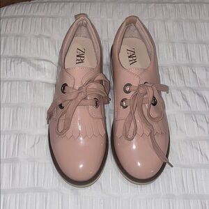 Zara Pink Patent Leather Flats